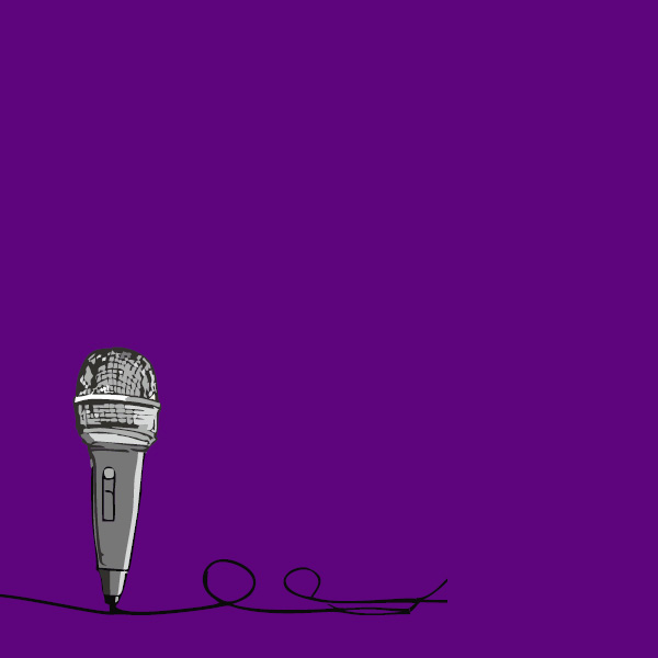 Hintergrund mit Mikrofon 1 lila