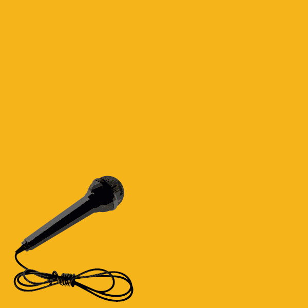 Hintergrund mit Mikrofon 2 gelb